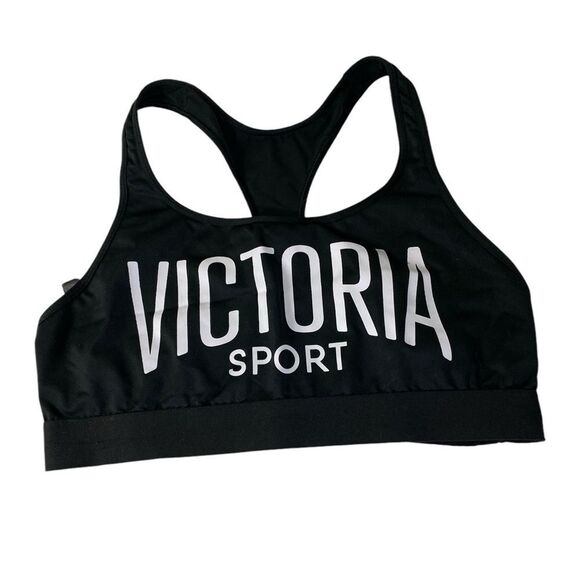 Victoria’s Secret jr XL sports bra black w/spellout active wear - Picture 1 of 4